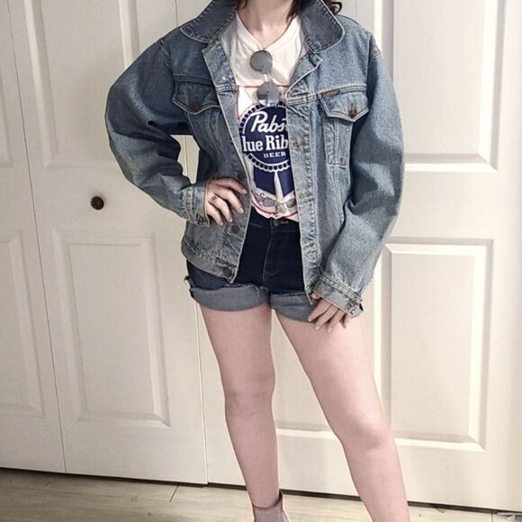 🦩 Flamingo Denim Jacket - Picture 1 of 4